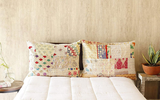 Indian Ethnic Hand Embroidered Pillow Cases - Set of 2